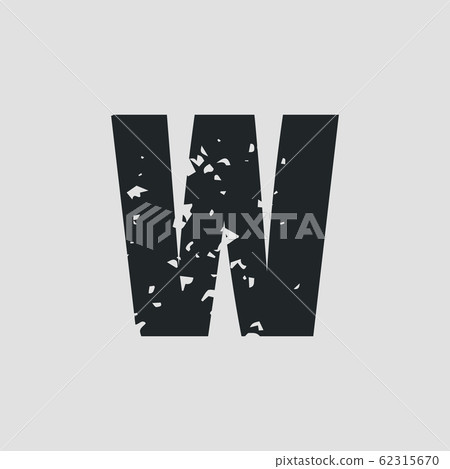 W letter grunge style simple design. Vector eps10 62315670