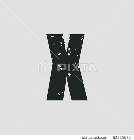X letter grunge style. Vector eps10 simple design 62315672