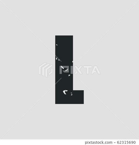 L letter grunge style simple design. Vector eps10 - Stock Illustration ...
