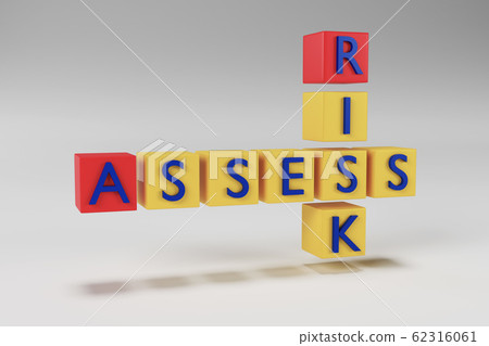 3D Assess Risk Crossword on white backgound 3d rendering 62316061