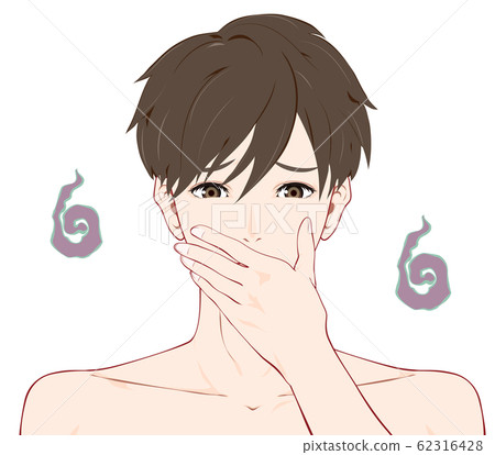 一個裸露皮膚的人感到噁心 62316428