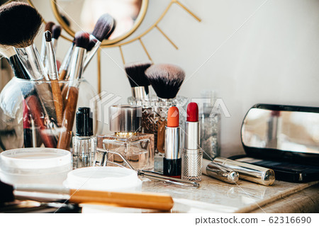 Real professional makeup tools and acessories, brushes and lipsticks Real professional makeup tools and acessories, brushes and lipsticks 62316690
