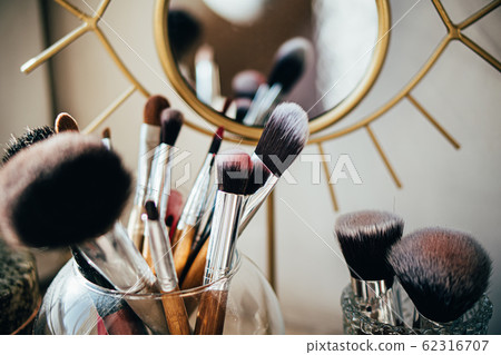 Real professional makeup tools and acessories, brushes and lipsticks 62316707