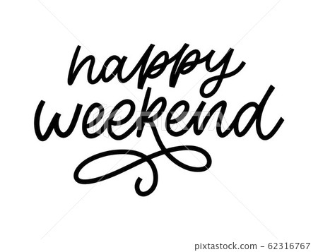 Happy weekend hand lettering vector. Perfect Happy weekend hand lettering vector. Perfect 62316767