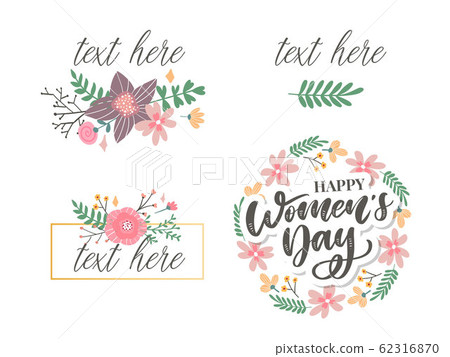 8 march. Happy Woman's Day Vector congratulation 62316870
