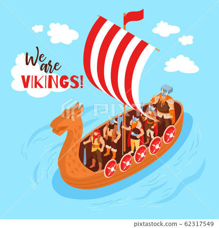 Isometric Vikings Sail Composition 62317549