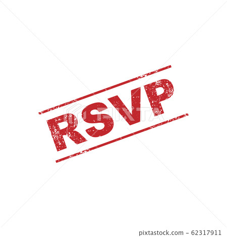 Rsvp stamp sign with grunge effect. Vector eps10 62317911