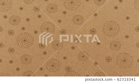 Vector kraft paper texture with marsmallows. Seamless pattern 62318341