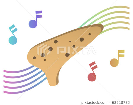 Ocarina and musical notes 62318783