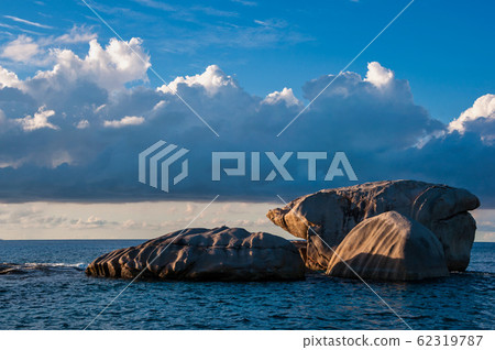 Stunning tropical beach on Coco island at Seychelles 62319787