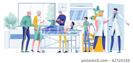 Family Celebrating Baby Birth in Hospital Ward Family Celebrating Baby Birth in Hospital Ward 62320188