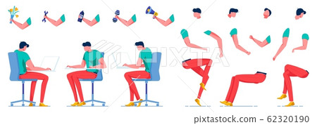 Man Character Performing Different Professions. Man Character Performing Different Professions. 62320190