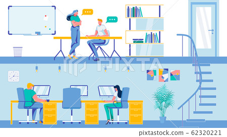 Two Floor Coworking Office Room for Brainstorming. 62320221