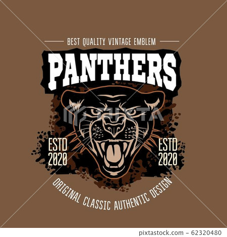 Panthers badge - vector vintage emblem on dark Panthers badge - vector vintage emblem on dark 62320480