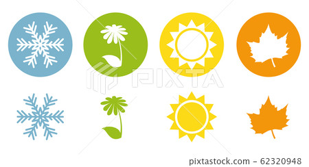 four season summer spring autumn winter symbol-插圖素材 [62320948] - PIXTA圖庫