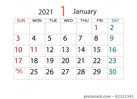 2021年日曆1月 62322341