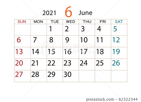 21年6月日曆 插圖素材 圖庫 21年6月日曆 插圖素材 圖庫