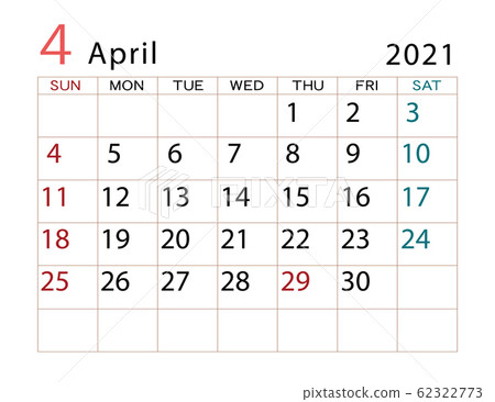 April 2021 Calendar 62322773
