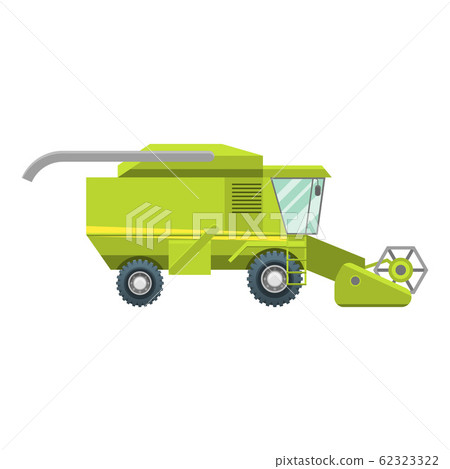 Cartoon Color Agricultural Vehicle on a White . Vector 62323322