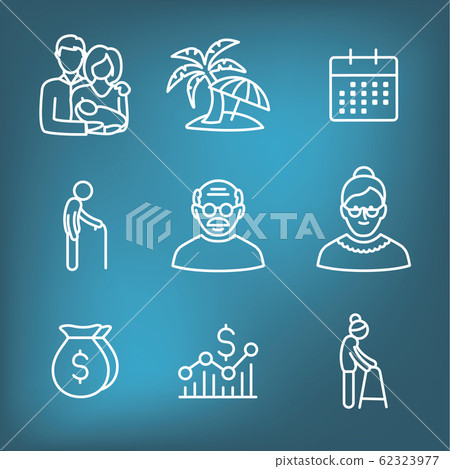 Generations - Golden Years Icon Set with-插圖素材 [62323977] - PIXTA圖庫