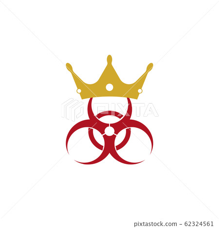 Coronavirus icon vector, sign. Crown and virus sign vector. 62324561