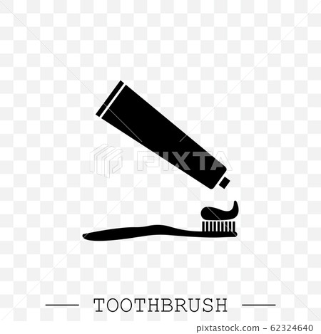 Vector icon of toothbrush and a tube of... - Stock Illustration ...