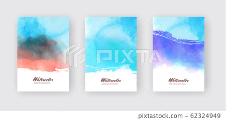 Abstract watercolor color design banner set. Abstract watercolor color design banner set. 62324949