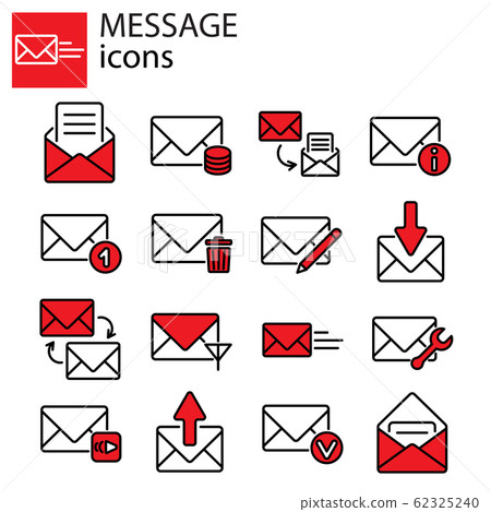 Web icons set. Messages Web icons set. Messages 62325240