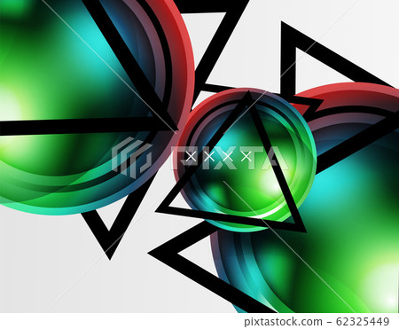 Abstract background - glossy glass bubbles, abstract sphere shapes. Vector Illustration For Wallpaper, Banner, Background, Card, Book Illustration, landing page 62325449