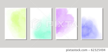 Set of cards with watercolor blots. 62325494