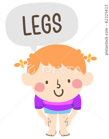 Kid Girl Naming Body Parts Legs Illustration 62325613