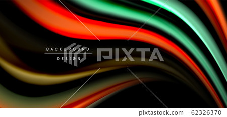 Abstract silk smooth lines on black, multicolored liquid fluid rainbow style waves on black Abstract silk smooth lines on black, multicolored liquid fluid rainbow style waves on black 62326370