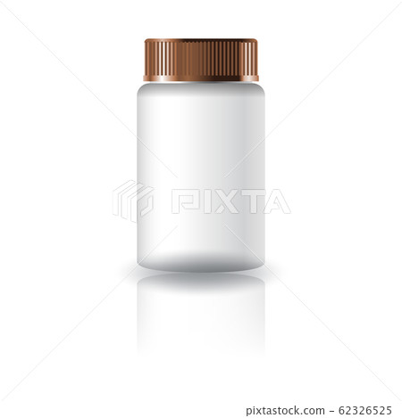Blank white medicine round bottle with grooved lid for healthy product packaging. Blank white medicine round bottle with grooved lid for healthy product packaging. 62326525