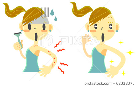 Girl waste hair self-treatment trouble &... - Stock Illustration ...