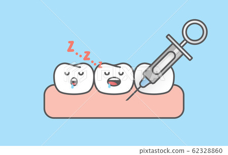 Dental anesthesia,teeth cartoon sleeping when a 62328860