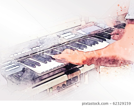 Abstract Abstract Man Playing Piano Keyboard On Stock Illustration 62329159 Pixta