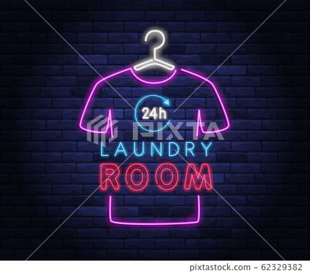 Dry cleaning service neon banner Dry cleaning service neon banner 62329382