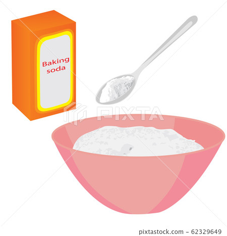 Baking soda vector illustration on a white background Baking soda vector illustration on a white background 62329649