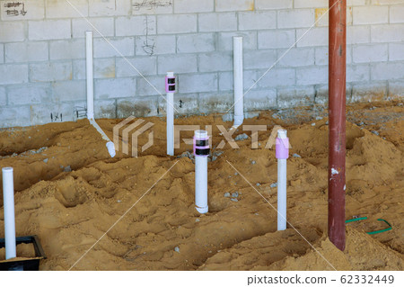 New home under construction plumbing sewer system New home under construction plumbing sewer system 62332449