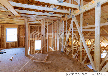 Frame new house residential interior construction 62332452