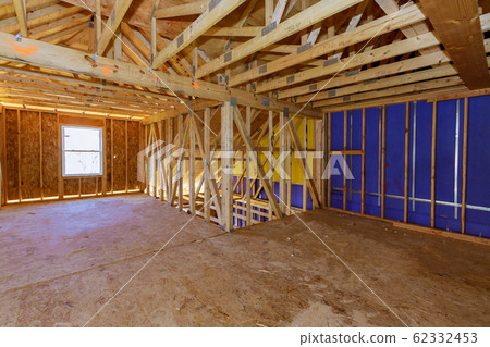 Interior view construction wall of an apartment 62332453