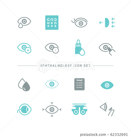 Ophthalmology icon set Ophthalmology icon set 62332691