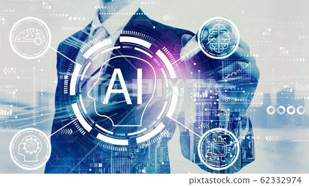 AI concept with businessman 62332974