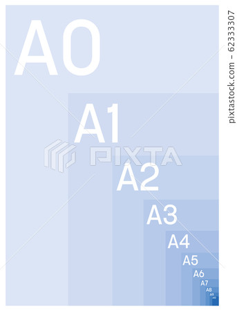A Series Paper Sizes with labels. Simple flat vector illustration A Series Paper Sizes with labels. Simple flat vector illustration 62333307