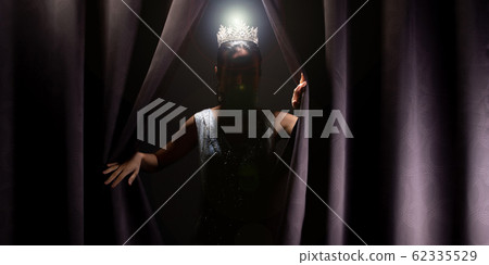 Miss Pageant Beauty Contest wears sequin Evening Gown long dress with sparkle Diamond Crown, Asian Woman opens purple Curtain after win Final round as new way life, opportunity, change everything Miss Pageant Beauty Contest wears sequin Evening Gown long dress with sparkle Diamond Crown, Asian Woman opens purple Curtain after win Final round as new way life, opportunity, change everything 62335529