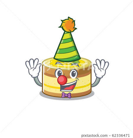 Funny Clown lemon cake cartoon character mascot design 62336471