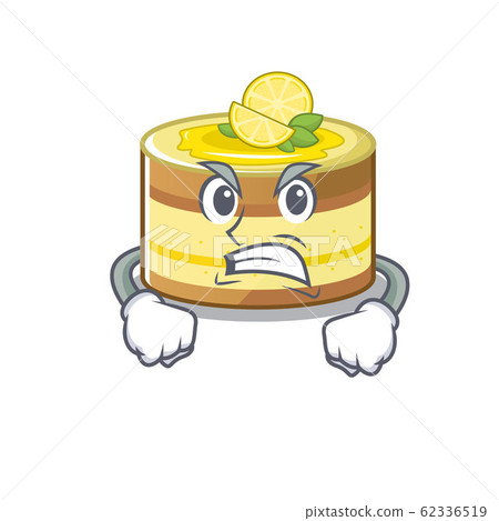 Lemon cake cartoon character style having angry face Lemon cake cartoon character style having angry face 62336519