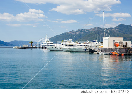 Marina with yachts in Montenegro near the city of Tivat Marina with yachts in Montenegro near the city of Tivat 62337250