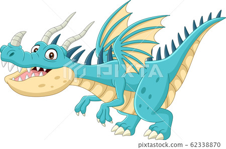 Cartoon dragon on white background 62338870