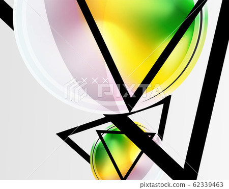 Abstract background - glossy glass bubbles, abstract sphere shapes. Vector Illustration For Wallpaper, Banner, Background, Card, Book Illustration, landing page 62339463